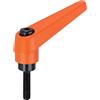 HALDER 24400.0673 - Leva di serraggio regolabile, colore: argento, 24400.0471