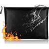 HIFROM Portadocumenti in formato A4, resistente al fuoco, impermeabile, con chiusura lampo (34 x 25 cm)