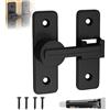 FENGJIAHUI Serratura Porta Scorrevole 180° Fermo Gancio a Porta Ribaltabile, Chiavistello per Porta in Legno, Serratura Porta Interna, per Porta, Finestra (Nero-180°)
