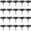 QUARKZMAN 20 Pezzi Manopole Aletta T Viti Testa Zigrinata M5 x 16mm Filettatura Maschio Standard Manopole T Plastica Maniglie Manopole Serraggio Mano Vite Testa Zigrinata, Nero