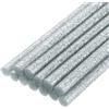 QUARKZMAN Mini Stick Colla a Caldo per Pistola Colla a Caldo 11mm x 200mm Argento Glitterato 12pz