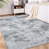 FVVRAX - Tappeto per camera da letto e soggiorno 90x150 cm, tinta unita grigio chiaro, soffice e morbido, stile shaggy, in tessuto peluche, tappeto per interni per bambini, decorazione della casa