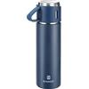 GIOGD Thermos isolato sotto vuoto, 500 ml, in acciaio inox, con tazza per caffè, acqua, bevande calde e fredde (blu, singolo)