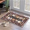7VSTOHS Zerbino Ingresso Esterno 40x60cm, Tappetino Antiscivolo e Assorbente per Ingresso Interno ed Esterno, Morbido e Durevole, Lavabile, Cachi