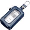 JNNJ Portachiavi per Auto in Pelle, Borsa Portachiavi Auto Con Gancio in Metallo, Portachiavi Portatile Con Chiusura a Cerniera per Auto, Universali per Uomini Donne Protezione Chiave(Blu)