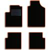 QUEMAR Tappetini Auto compatibili con 500 dal 2007 anche Hybrid/Kit di Tappeti in Moquette e Gomma su Misura (Set 2 Anteriori + 2 Posteriori)/ Ricami e Colori Personalizzati (Bordo Arancio, 0 Ricami)