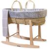 Clair de Lune Marshmallow - Cesta in vimini con supporto a dondolo, 75 x 28 cm, colore: grigio