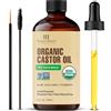 Botanic Hearth Rizinusöl USDA-zertifiziertes Bio | 100% rein & amp; hexanfrei| kaltgepresst | Wachstum für Wimpern, Augenbrauen, Haare I mit Augenbrauen-und Wimpernbürste I 60 m1…