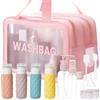 WhaleO Beauty Case da Viaggio Borsa da Toilette da Viaggio Contenitori da Viaggio per Liquidi, Flaconi Viaggio Kit Liquidi Aereo, Adatti per Lozione, Risciacquo, Gel Doccia, Minisize Travel Prodotti