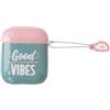 WONDEE Mr. Wonderful Custodia sottile in TPU glitterata con scritta Good Vibes Apple Airpods. Compatibile con Airpods 1 e 4