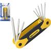 WOLFPACK LINEA PROFESIONAL Set di chiavi Torx pieghevoli 8 pezzi inviolabili, chiave Torx esagonale, chiave a stella, chiave a brugola