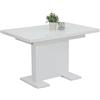 Hela Tische, Wilma Pranzo, Tavolo colonnare, Legno ingegnerizzato, Bianco Lucido, 120-160x80cm