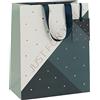 Glick Grande sacchetto regalo di lusso, grande sacchetto regalo bianco e nero, geometrico solo per te, sacchetto regalo, 260x315x135mm, nero e bianco. 260w x 315h x 135d mm