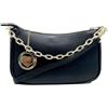 Chicca Borse Pochette Borsetta Donna in Pelle Italiana Clutch Tracollina (Nero)
