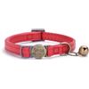 Generic Pelle Collare per animali domestici con incisione personalizzata, collare per cani e gatti con nome con sgancio di sicurezza, collari personalizzati per gattini con campanello (rosso)
