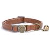 Generic Pelle Collare per animali domestici con incisione personalizzata, collare per cani e gatti con nome con sgancio di sicurezza, collari personalizzati per gattini con campanello (marrone)