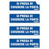 Pubblimania 4 Etichette Adesive Chiudere la porta, in pvc flessibile (Cm 14,5X5)