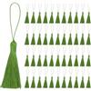 QUARKZMAN 45Pz Nappe per Segnalibri Setose Nappine Colorate Artigianali Fatte Mano Mini Nappes Decorazioni Morbido Filo per Gioielli Portachiavi Souvenir Laurea Cucito Abiti, Verde Oliva