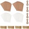 LHOEST Set di 40 cornici per foto in cartone, con 40 mollette in legno e 4 corde di canapa, carta kraft fai da te, 10 x 15 cm, per decorazioni da parete (bianco+marrone)