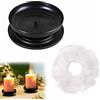 Eowppue Bianco Gonna a Candela，Porta Candele Natalizie Elegante - Confezione Nero Portacandele e Vassoio Decorativo - Soluzione Affascinante per Porta Candele Nero - Decorazioni Natalizie