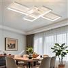 MQW Plafoniera LED Semplice Soffitto Moderno Lampada Salone Del Soffitto Atmosferica Rettangolare Faretti Lampada Da Letto in Alluminio Acrilica Riflettori Dimming Continuo Con Telecomando,Bianca,L80