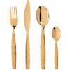 KASANOVA 24 posate oro in acciaio inox Matrix, set posate 6 persone, set posate 24 pezzi acciaio inox con forchetta, coltello, cucchiaino e cucchiaio