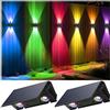 IIRARA Lampada Solare da Esterno di 2 Pezzi Alto e Basso Luci Solari Esterno Energia Bianco RGB Illuminazione per Esterni 100LM Applique da Solare IP67 per Muro Vialetto Giardino