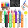 YAOBLUESEA Set di penne candela 12pcs 30ML Set di pittura a candela 3 Pennelli 1 Spugna 2 Adesivi Regalo Candela DIY 4 Effetti di Colore Regalo di Compleanno di Natale Decorazione per la casa