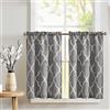 TOPICK - Tende per finestra, per cucina, bistrò, effetto lino, opache, oscuranti, proteggono la privacy, per soggiorno, casa di campagna, 2 pezzi, 65x115 cm (larghezza x altezza), grigio scuro