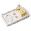 WORHE Vassoio decorativo in marmo italiano, per gioielli, profumi, trucchi, candele, asciugamani, vassoio decorativo naturale moderno per bagno, camera da letto, comò, rettangolare, organizer da