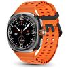 JINSHANGZI U8 Ultra Smart Watch Android OS 4G/5G Sim Card GPS WiFi Rotary Camera Global Calling 128GB Storage Amoled Screen Smartwatch (8GB 128GB,Black Orange)