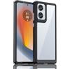 PEIYE Cover per Motorola Edge 50 Fusion, Custodia con Cornice in Silicone TPU Morbido e Pannello Posteriore Rigido Trasparente, Case Antiurto, Bordo Nero