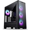 Phanteks Eclipse G400A, Chassis Mid-Tower Gaming, 4 ventole M25-140 Gen2 incluse, Mesh ad alte prestazioni per flusso d'aria, La paratia laterale in vetro temperato trasparente, USB - C 3.2 Gen2, Nero