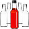 KADAX Bottiglie di vetro da riempire, 200 ml, 10 pezzi, bottiglie vuote di liquore con tappo a vite, bottiglie di succo, bottiglie per liquori, bottiglie di liquore (nero)