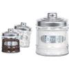 oyo Set 3 contenitori barattoli barattolini Cucina in Vetro 11 cm 300 ml Sale-Zucchero-caffè OYO-668937