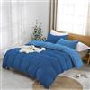 INTRECCI Parure Copripiumino Bicolore Matrimoniale Singolo Piazza e mezza, Set Sacco Piumino Friends in Cotone con Federe Disponibile in più Colori e Misure (Blu/Azzurro, 1 Piazza e mezza)