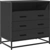 vidaXL Cassettiera Nera 70x41x70 cm in Legno Multistrato, Mobile con cassetti, credenza, credenza con cassetti, Mobile Contenitore