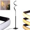 hofstein Lampada da terra a LED Pitasch, moderna lampada a stelo in metallo/plastica in nero/bianco, 1 x 11 max. 1 Watt, 1150 Lumen, 3000 Kelvin, con interruttore on/off sull'alloggiamento, dimmerabile