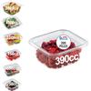 Generico GM 200 Vaschette per Alimenti Usa e Getta con Coperchio Rettangolari Trasparenti in Pet Misura 390 cc Contenitori PET con Coperchio Trasparente Vaschette per Alimenti con Chiusura ermetica
