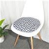 Morbuy Cuscini per Sedia Rotondi, Morbuy Estate Traspirante Cuscino Tatami Nordico Moderno Cotone e Lino per Interni ed Esterni, Giardino, Patio, Cucina e sedie da Ufficio (40x40cm,Onda Blu)