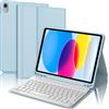 WINCHKING Tastiera per iPad A16 11/10 Generazione (2025/2022), Cover con Tastiera per iPad 11 Gen 11 Pollici/10 Gen 10.9 Pollici, Bluetooth Magnetica QWERTY Keyboard, Custodia con Portapenna, Azzurro