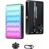 SEAEYES Luce per Video LED RGB, Luce Fotocamera Dimmerabile 2500-9000K CRI 95+ 120 LED con Treppiede e Clip, 3000mAh Batteria Lampada per Foto per Telefono/iPad/Laptop/Fotocamera