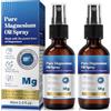 QUANHAO Magnesio Spray 60 ml 2 Pac, olio di magnesio spray per applicazione, fornisce al corpo magnesio, spray al magnesio favorisce il sonno, sicuro ed efficace, senza glutine, supporta il recupero muscolare