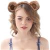 LUYANFX Cerchietti Orecchie da Animale, Fascia per Capelli di Orecchie Animali in Peluche, Accessori Costume Cosplay di Halloween Carnevale per Bambino Adulti (Orso)