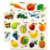 QUOKKA Puzzle Legno Bambini 1 2 Anni - 3 Giochi Montessori per Bambini 3 4 5 Anni - Puzzle in Legno con Frutta Verdura e Trasporto - Giocattolo Educativo Regalo