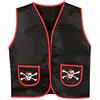 Boland 74147 Gilet da pirata, per bambini da 4 a 7 anni, con teschi e tasche, look in pelle, per travestimenti, carnevale, feste a tema, travestimenti