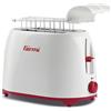 Girmi TP10 Tostapane, 750 W, Pinze Inox, 7 livelli di cottura, Raccogli briciole, Spegnimento automatico, Bianco/Rosso