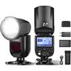 NEEWER Z1-C TTL Flash Speedlite a Testa Rotonda per DSLR Canon, 76Ws 2.4G 1/8000s HSS, Lampada di LED a 10 Livelli, Batteria al litio, 2600mAh, 480 Scatti a Piena Potenza, Ricicla in 1.5s Flash