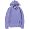 OWEIEYEU Felpa con cappuccio da uomo autunno casual ampia tasca tinta unita leggera felpa con cappuccio top, Viola chiaro, XL