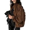 LLECDASEUI Giacca In Pelle Scamosciata Y2k Capispalla Marrone In Ecopelle Giacca Cropped Donne Autunno Moda 2025 Trendy Blazer Colorati (Marrone,M)
